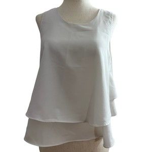 Zara Women's Sleeveless Round Neck White Crop Top Blouse Size XS #B1